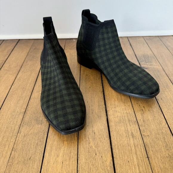 Vivaia Olive Green Plaid Ryan Pro Square Toe Water Repellent Ankle Boot 39 / 8 - Picture 8 of 12